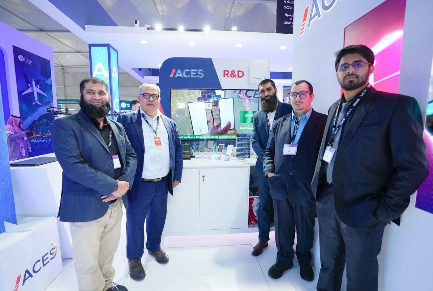The R&D team at the ACES R&D stand, LEAP 2025